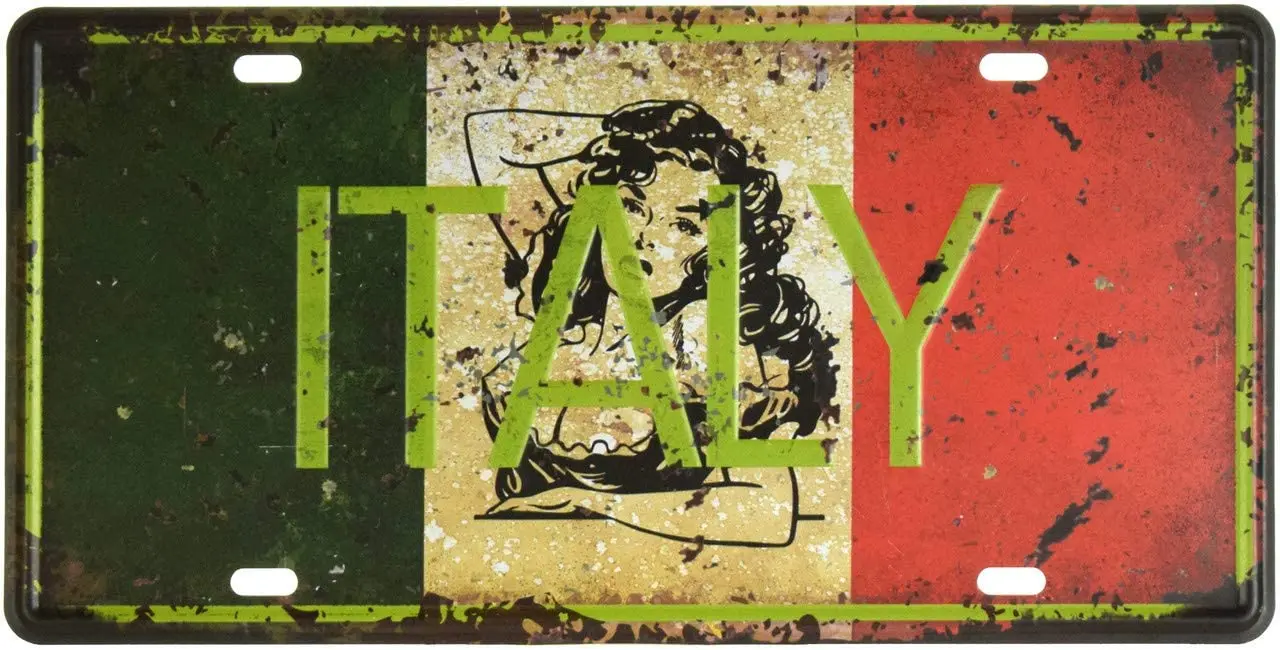 

Винтажный итальянский номерной знак для дома и бара, Настенный декор, автомобильный номерной знак, сувенир, металлический фрижетон 6x12 дюймо...