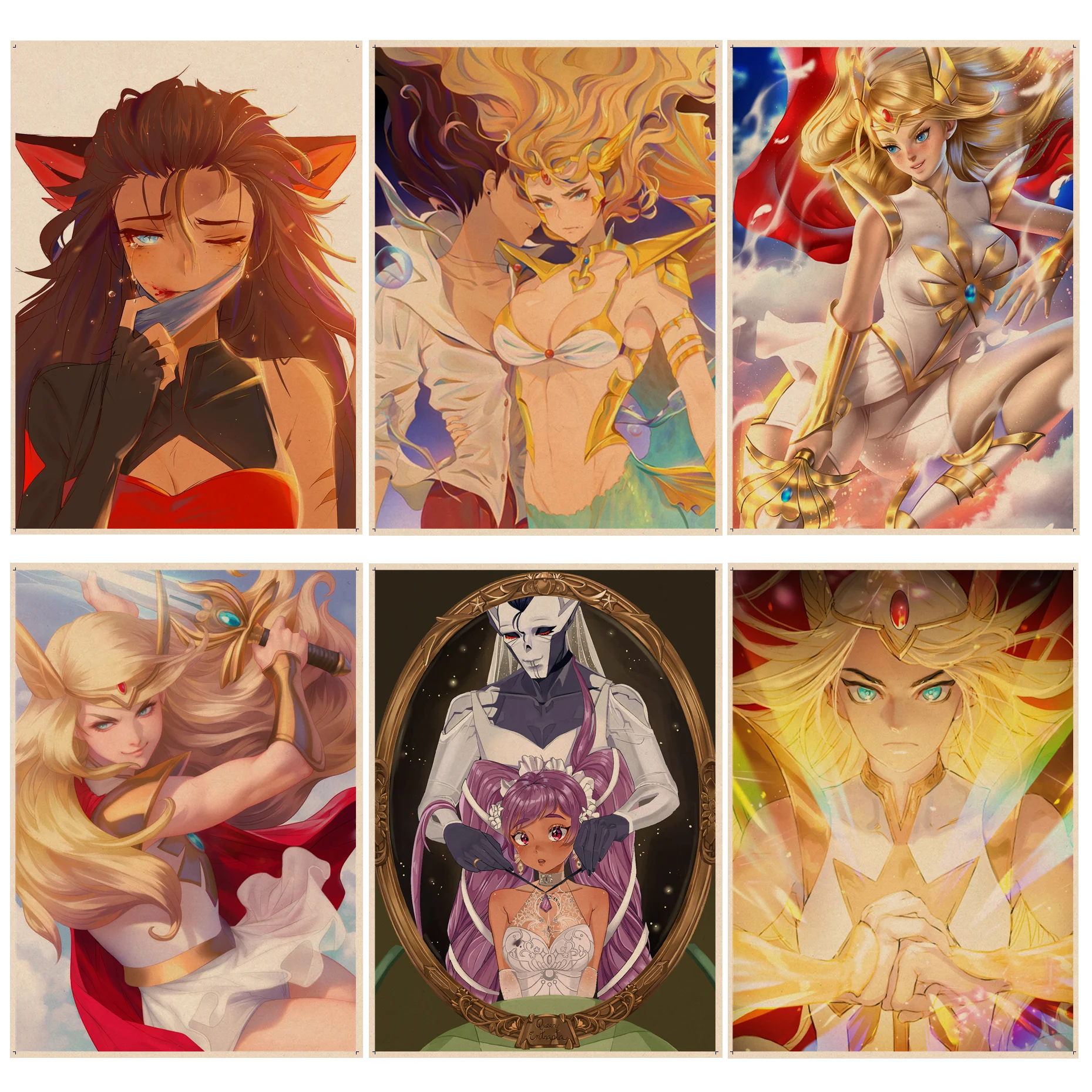 

She Ra And The Princesses Of Power Retro Kraft Paper Poster For Living Room Bar Decoration Home Decor
