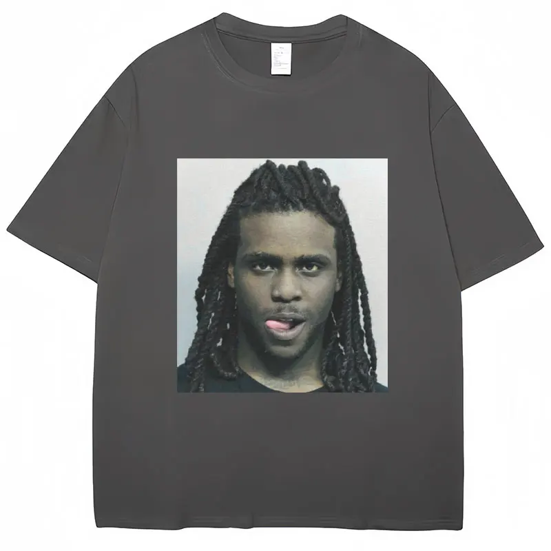 Фото Мужская футболка с принтом Rapper Chief Keef Mugshot, Мужская модная повседневная футболка с коротким рукавом, классные готические свободные хлопковые уличные футболки в стиле хип-хоп №2