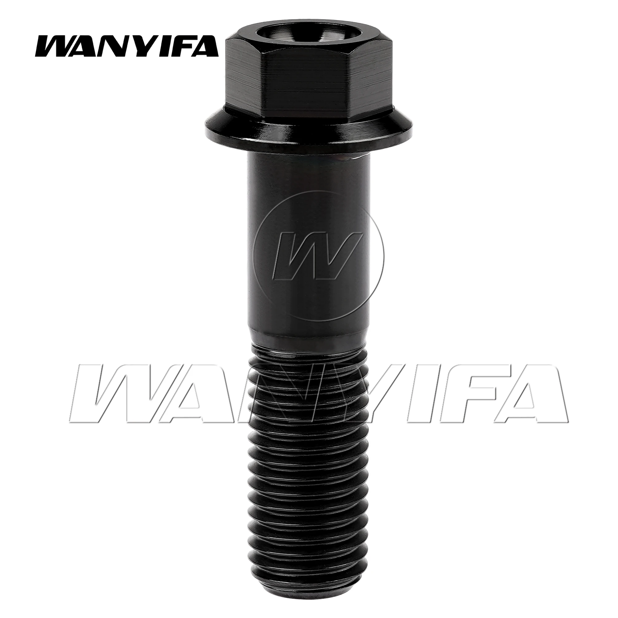 Титановый болт Wanyifa M12x30/35/40/45/50/55/60/65/70/75/80/85/90 мм, шаг винта с шестигранной головкой и фланцем 1,25/1,5 мм для мотоцикла