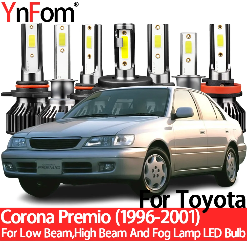 YnFom для Toyota Corona Premio 1996-2001, специальный LED набор ламп для передних фар ближнего света, дальнего света, противотуманных фар, автомобильные аксессуары