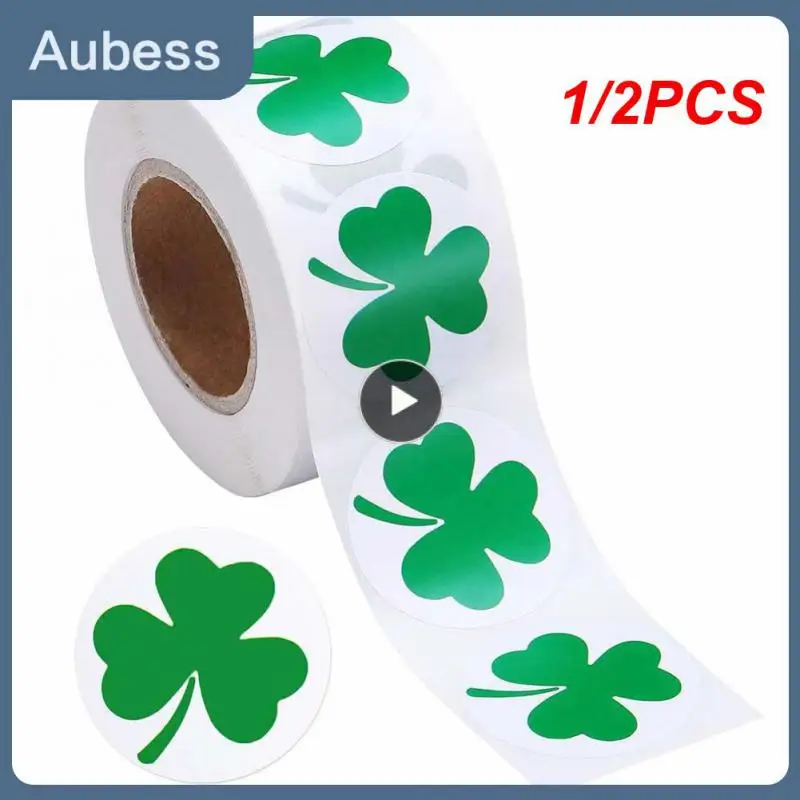 

1/2PCS inch Clover Stickers Saint Patrick's Shamrock Stickers for Gift Decor Daily Necessities Green Lucky Seal Labels