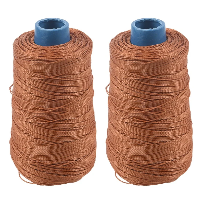 

2Pcs 400M 80Lbs Nylon Twisted Bowstring Thread Fishing String Sewing Cord Kite Line, Brown