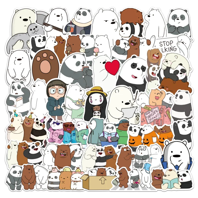 

105 Мультяшные наклейки с изображением наших маленьких медведей для путешествий, чемоданов, милые водонепроницаемые детские игрушки, канцел...