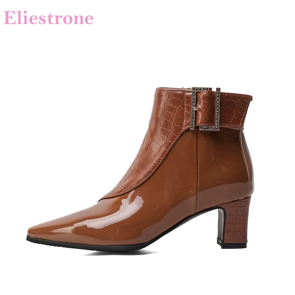 

Женские мотоциклетные ботильоны на массивном каблуке, черные или коричневые ботинки больших размеров 11, 30, 43, 46, 48