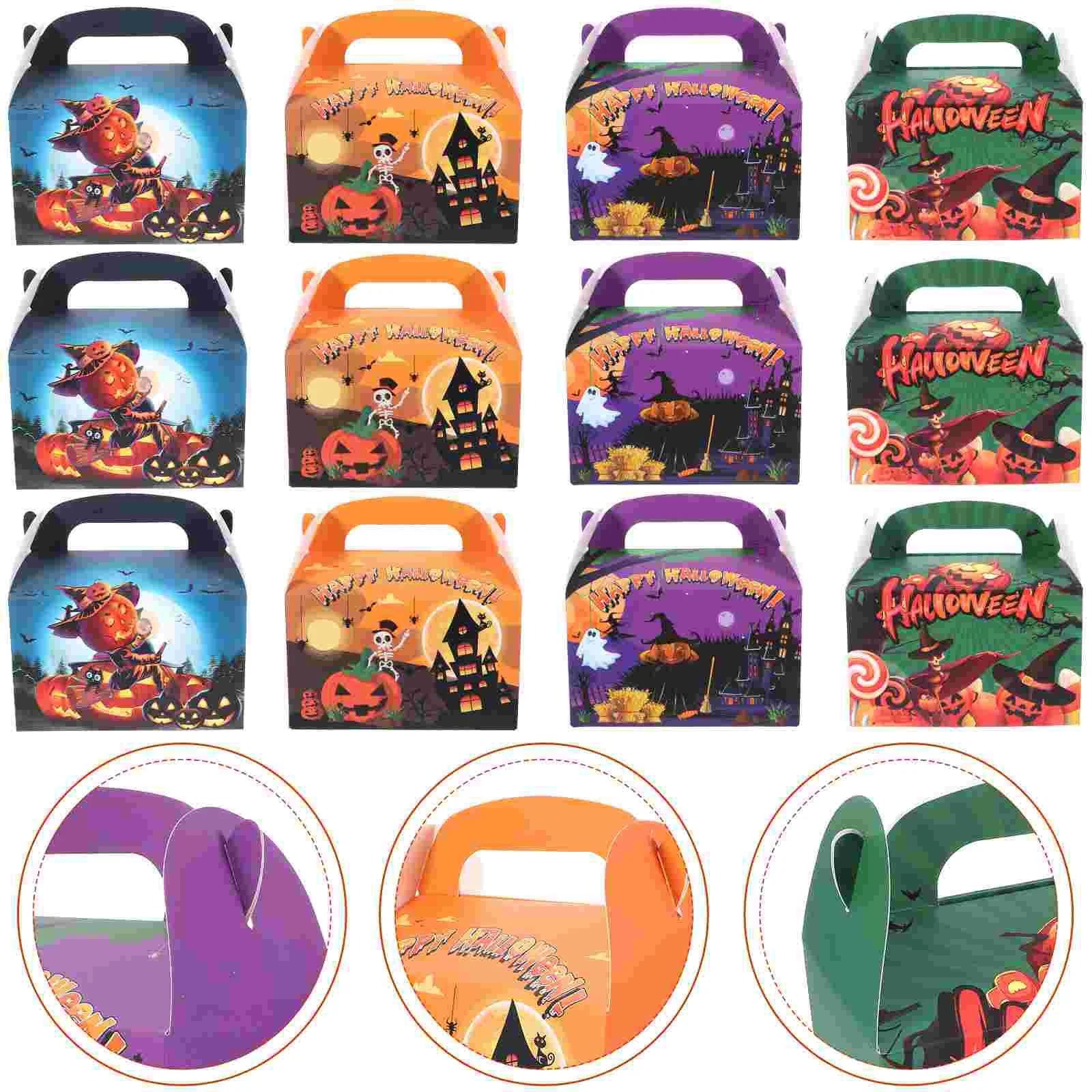 

Cartoon Halloween Candy Boxes Party Favor Boxes Halloween Paper Treat Boxes