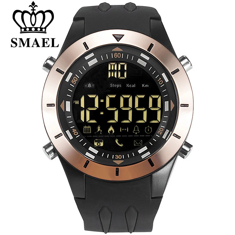 

Часы наручные SMAEL мужские электронные, светящиеся водонепроницаемые многофункциональные спортивные, с будильником