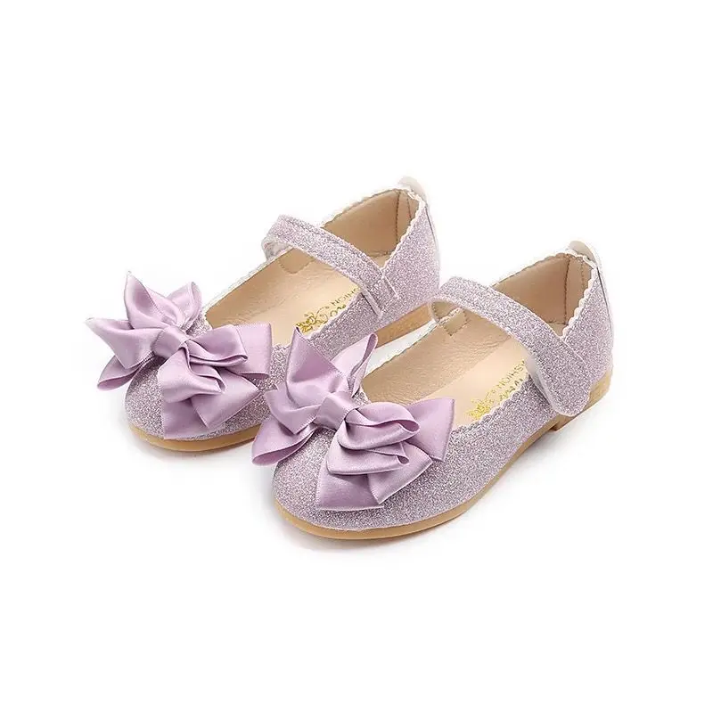 

Baby sandals 0-12year leather girls bow shoe soft sole Spring Summer kids shoe solid princess sandal flat size 21-36