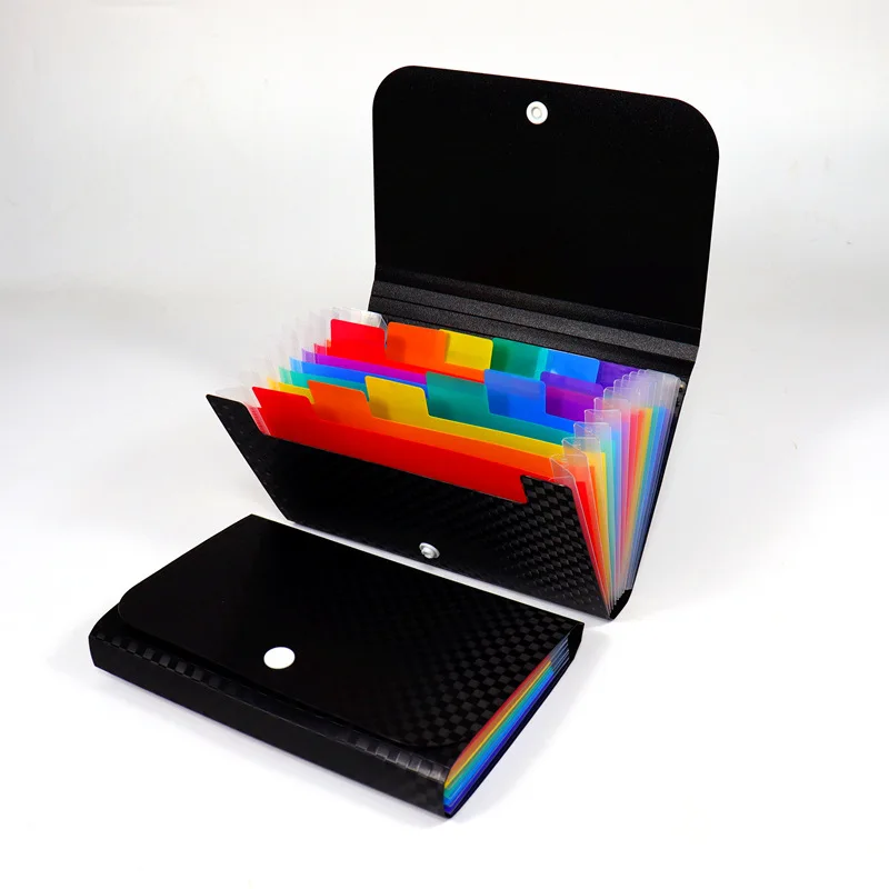 

LOLEDE Portable File Wallet Receipt Folder A6 Accordion Folder 7/13Layers File Case Waterproof Self-Adhesive Index Tabs