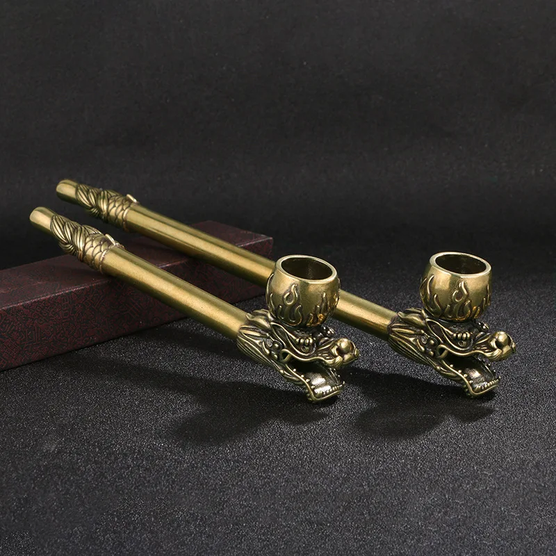 

Domineering Faucet Dry Tobacco Rod Brass Old-fashioned Cigarette Holder Filter Copper Ornaments Handicrafts Collection Ornaments