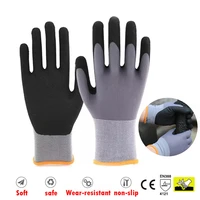 work gloves anti slip nylon scrub salt spray labor protection gloves oil proof machinery maintenance site handling gloves