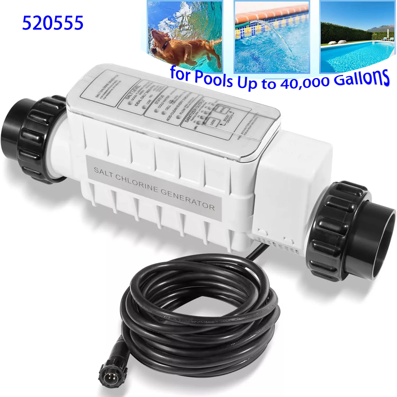 520555 Ячейка генератора соли и хлора для бассейнов до 40 000 галлонов включает в себя