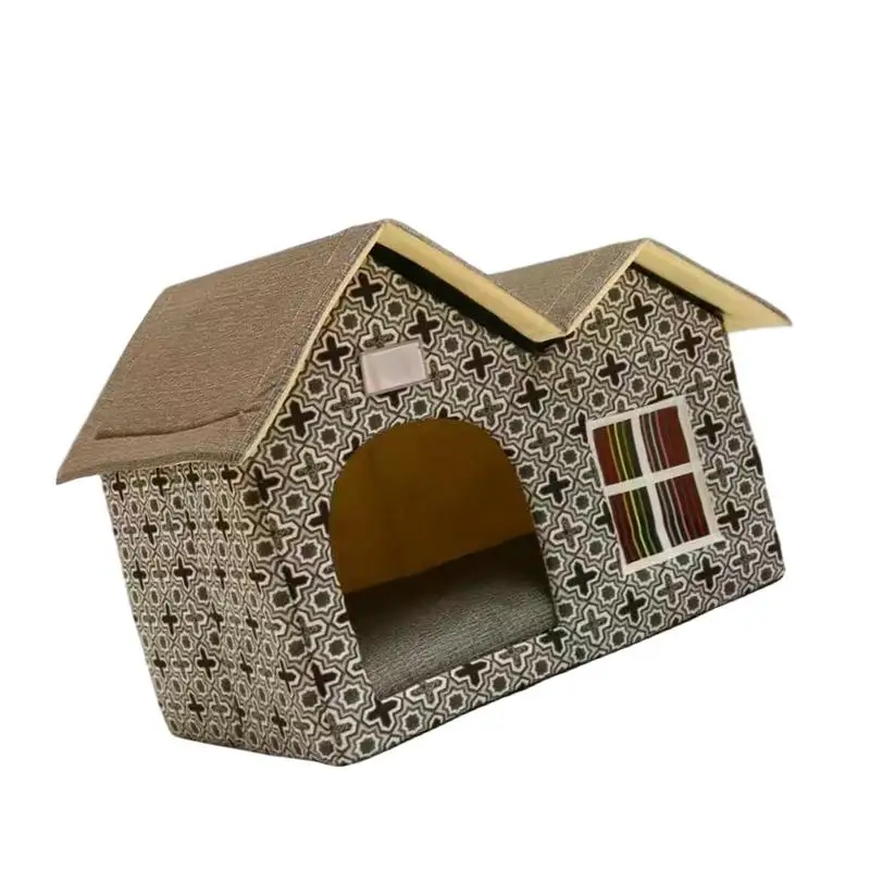 

Winter Warm Pet Cat House Foldable Cat Dog Pet Bed Soft Nest Kennel Kitten Bed House Sleeping Bag Waterproof Kitten Pet Shelter