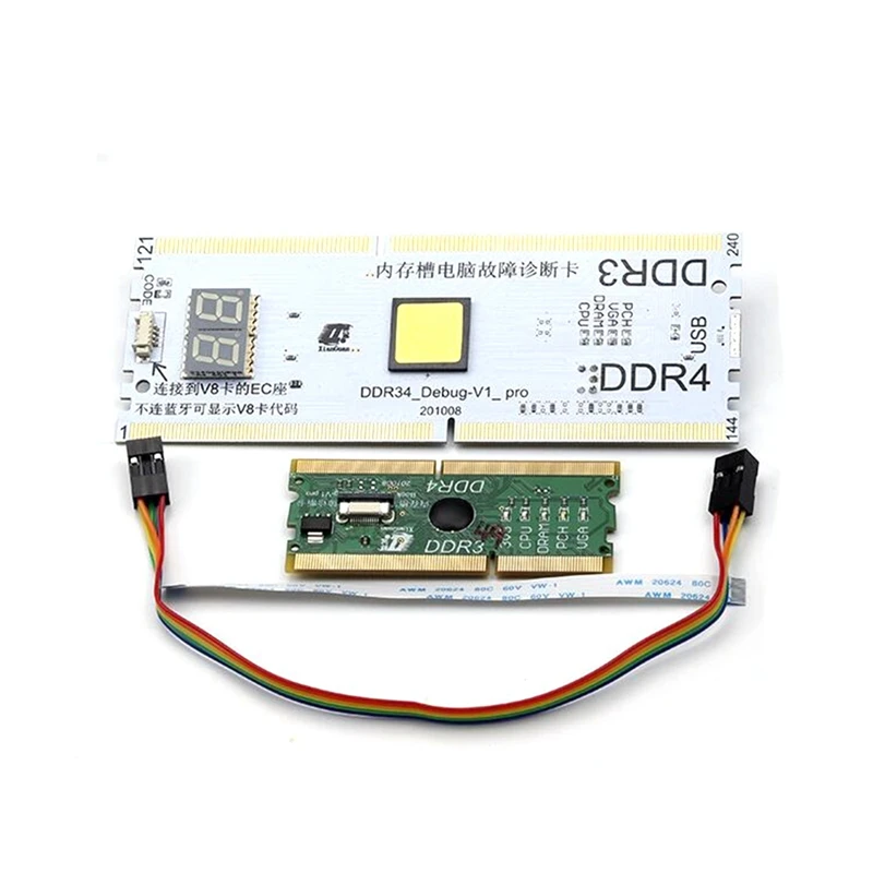 

Laptop/Desktop Motherboard Memory Slot DDR3/DDR4 Diagnostic Analyzer Test Card Notebook with LED Repair Tester Card