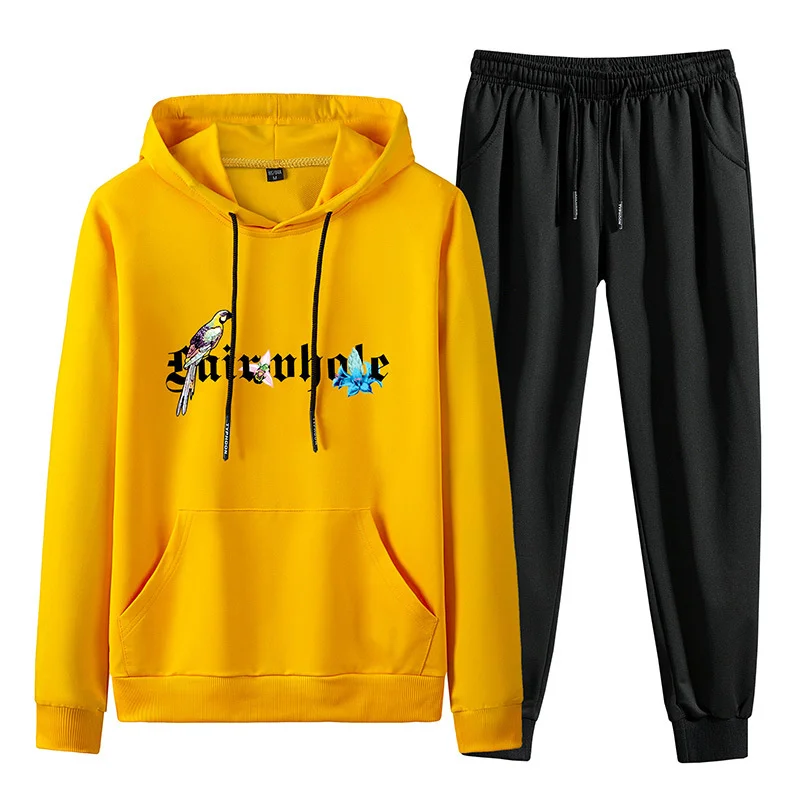 2023 New Tracksuit Men Casual Long Sleeve Hooded Man 2 Piece Hoodie +pants Sets Hip Hop Fashion Streetwear Spring Men Suits