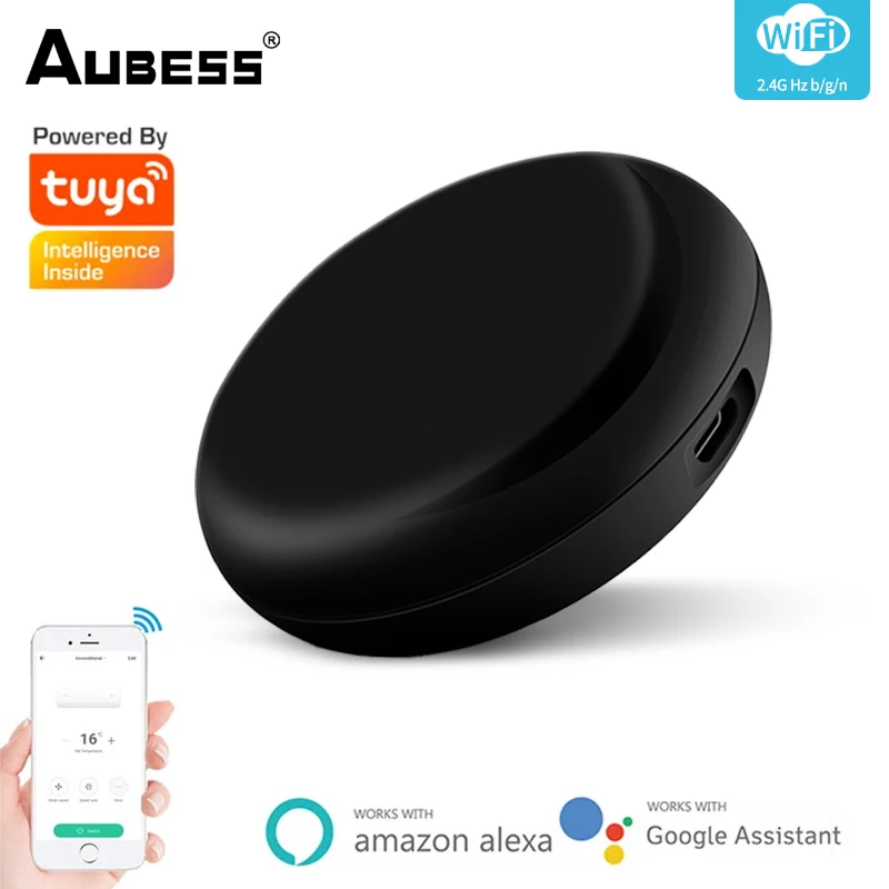 

Aubess WiFi-IR Remote IR Control Hub Wi-Fi Enabled Infrared Universal Remote Controller For Air Conditioner Tuya Smart Life APP