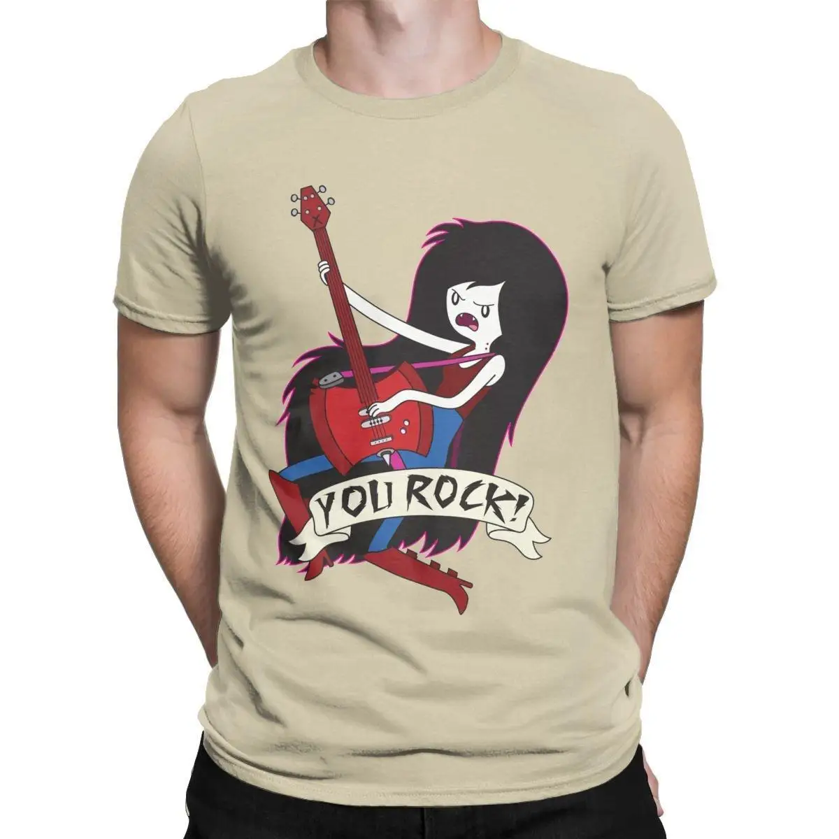 

Marceline The Vampire Queen Men T Shirts Adventure Time Vintage Tees Short Sleeve Crew Neck T-Shirt 100% Cotton Plus Size