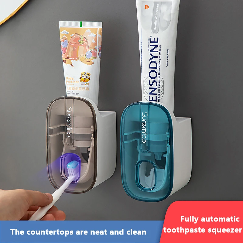 

1Pcs Automatic Toothpaste Dispenser Bathroom Accessories Wall Mount No Punching Lazy Toothpaste Squeezer Toothbrush Holder