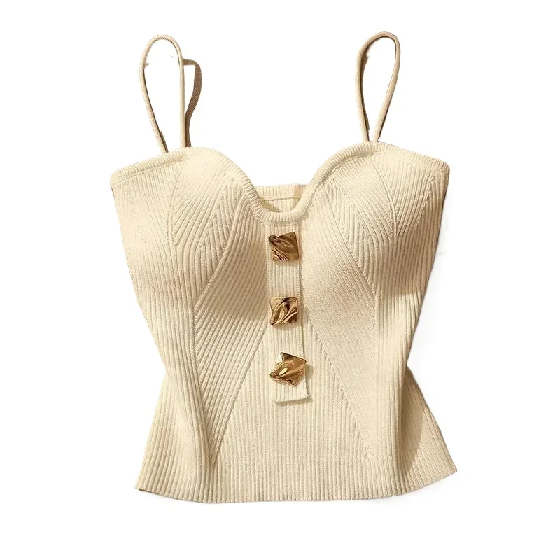 Женские трикотажные подтяжки во французском стиле новинка весны-лета 2024 женские