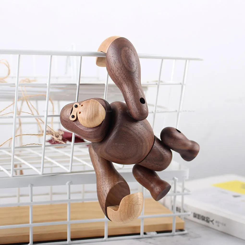 

Деревянный подвижный Гладкий животный Орнамент Ручной Работы Gorilla с искусственным дизайном