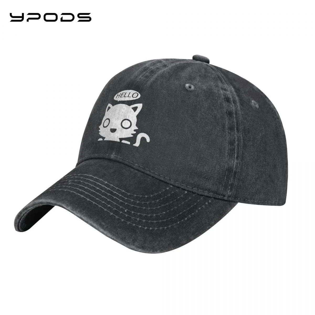 

Cute Cat Hello Printed Baseball Cap for Men Women High Quality Custom Design Caps Bonnet Homme Dad Hat