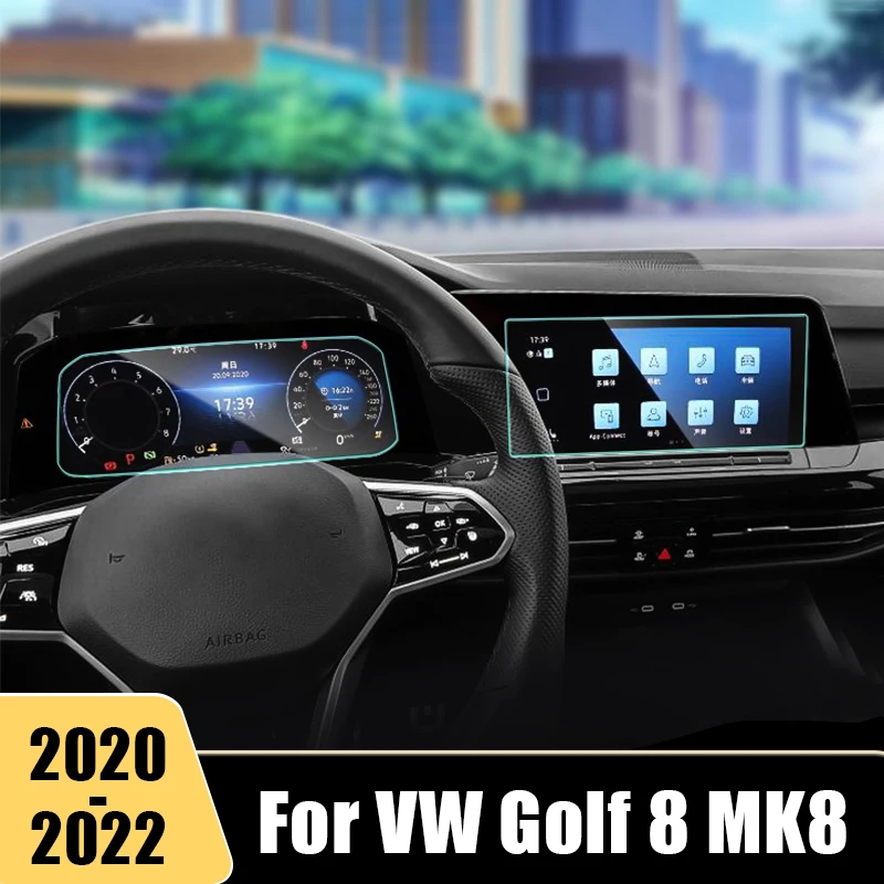 

Для Volkswagen VW Golf 8 MK8 2020 2021 2022 Автомобильная приборная панель Навигация по экрану Закаленное стекло Монитор Пленка Протектор Аксессуары