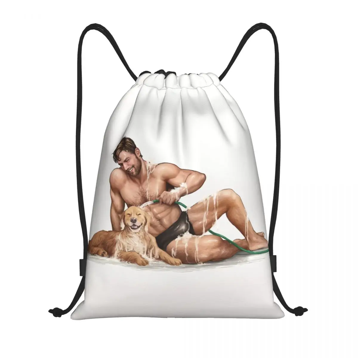 

Handsome Sexy Male Boy Guy Gay Art Drawstring Bags for Shopping Yoga Backpacks Women Men Tempting Muscle Man Sports Gym Sackpack