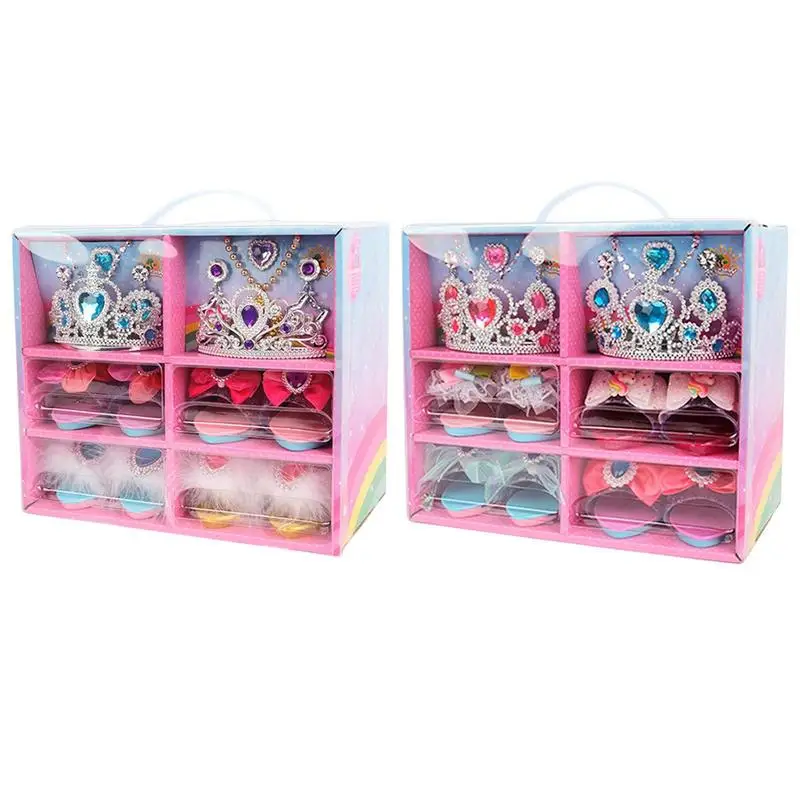 

Игрушки для платья принцессы украшения для принцессы ожерелье серьги обувь комплекты для ролевых игр для девочек наряд подарок на день рождения