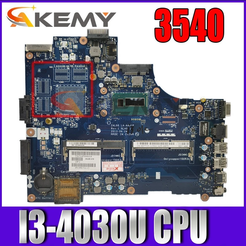 

Akemy For Dell Latitude 3540 Laptop Motherboard With SR1EN I3-4030U CPU CN-08P1RY 8P1RY ZAL00 LA-A491P 100% Tested