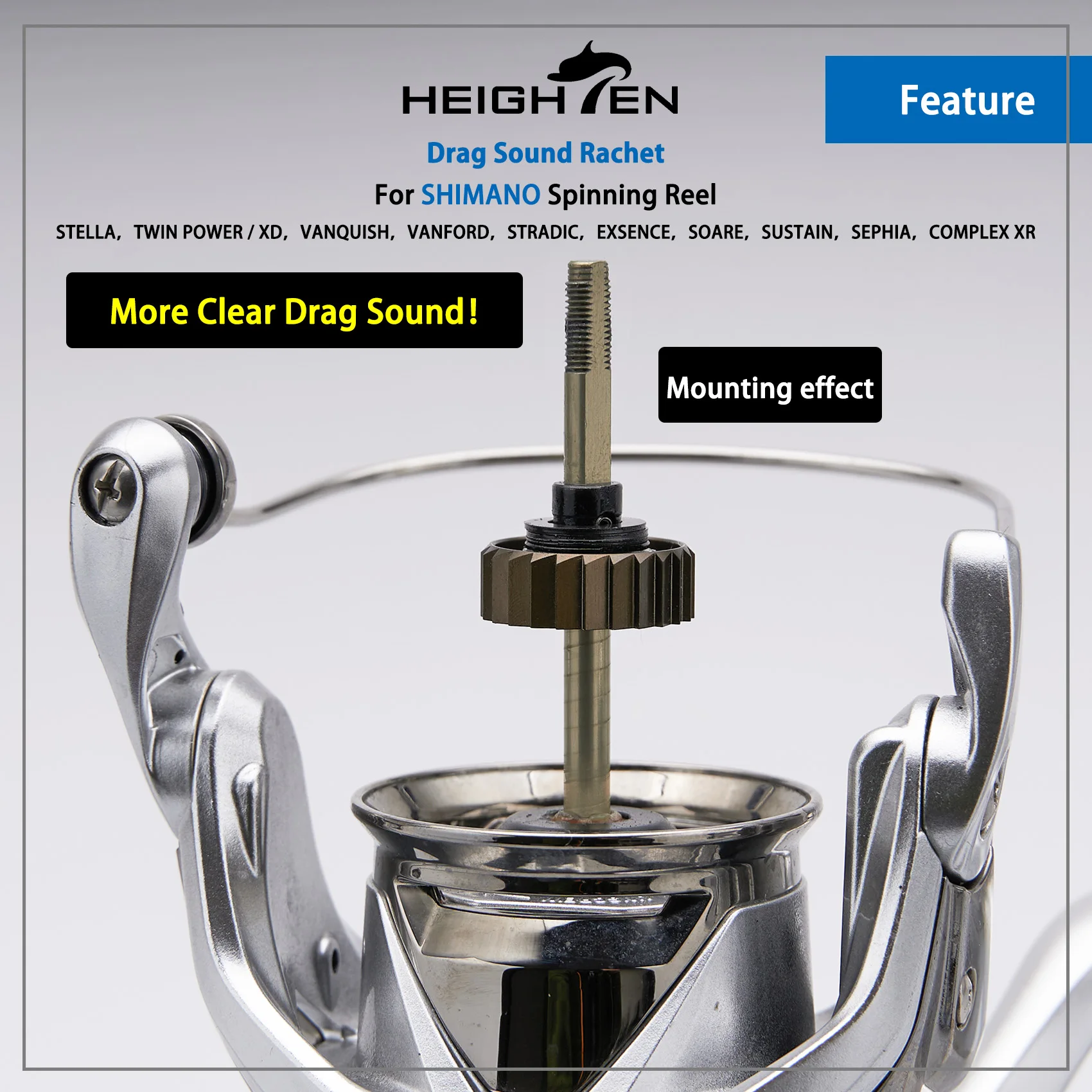 Фото HEIGHTEN Спиннинговая катушка с храповым механизмом для Shimano Stella Vanquish Twinpower Stradic Vanford №3