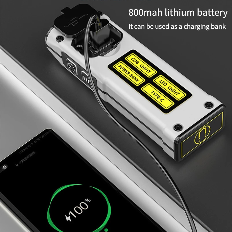 Многофункциональный мини-фонарик с двойным источником света рабочий телефон