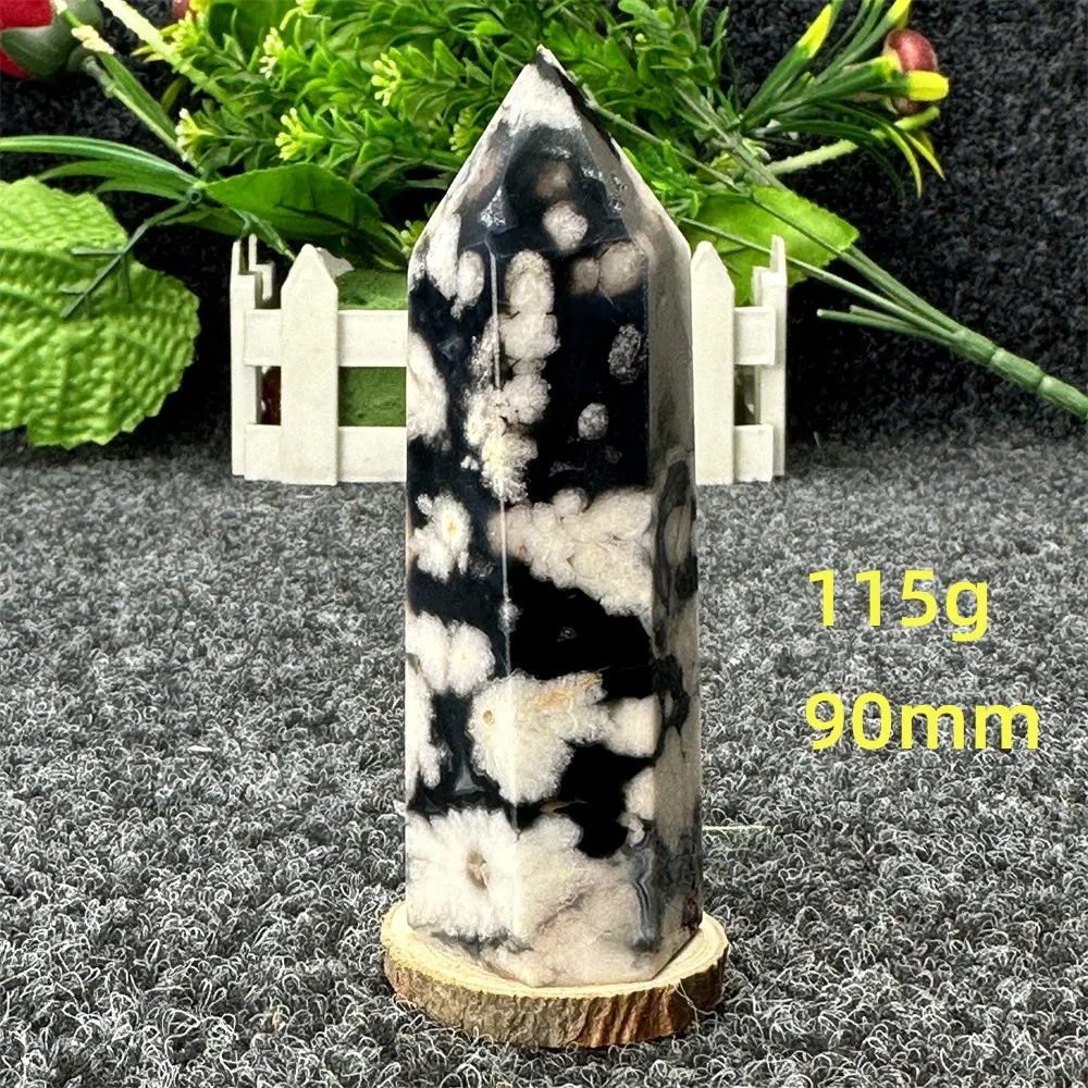 Натуральный черный цвет вишни агат кристалл энергетическая палочка Исцеление