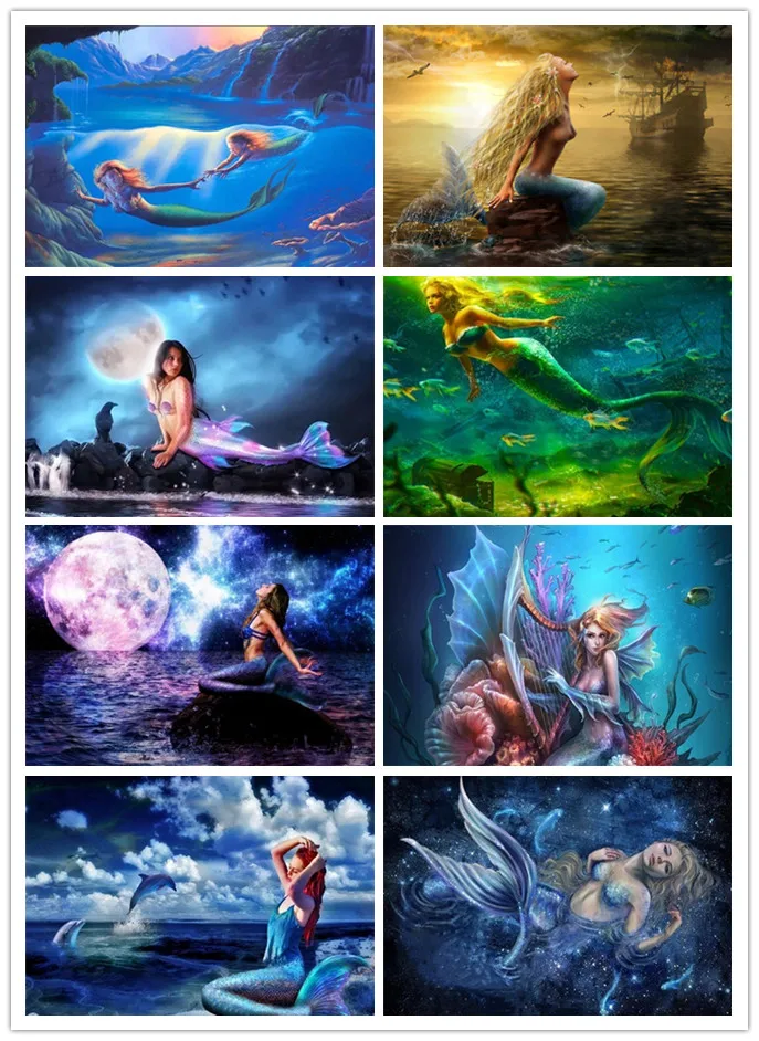 

Magic Cartoon Mermaid Diamond Art Painting 5D Diy Full Square or Round Drill Diamond Embroidery Canvas Cross Stitch Home Decor