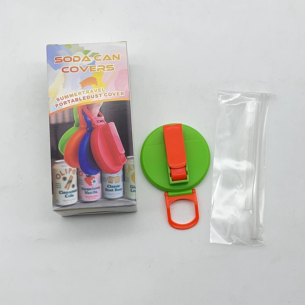 

Силиконовая крышка для банки с газировкой, 2 соломинки