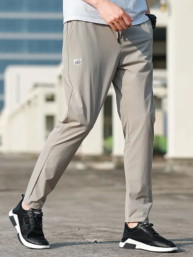 

Hiking Pants Men Ice Silk Quick Dry Sweatpant Nylon Cargo Oversize Casual Trousers Outdoor Sport Climbing Spring Drawstring 2022