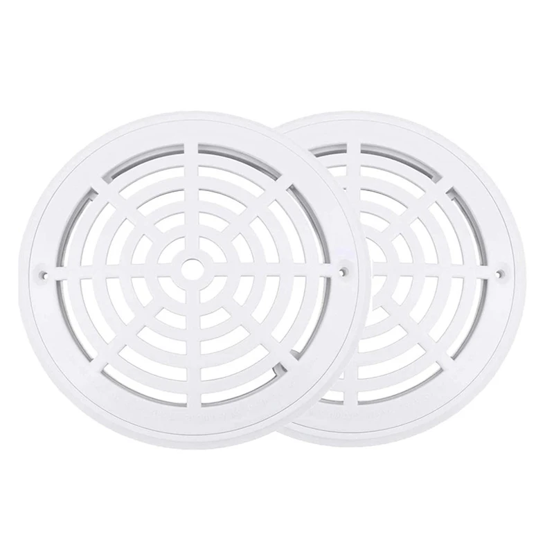 

2 Pcs 8 Inch Swimming Pool Main Drain Cover Suitable For Ground Swimming Pool Accessories, Pool Drain Cover With Screws