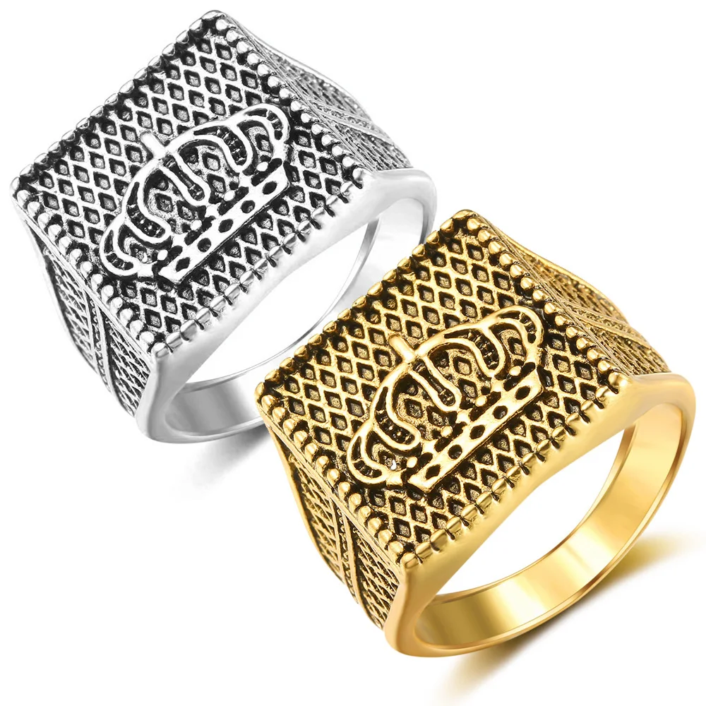 

WANGAIYAO new fashion all-match men's crown ring personality trend street shooting ring boy's day anniversary boyfriend gift jew