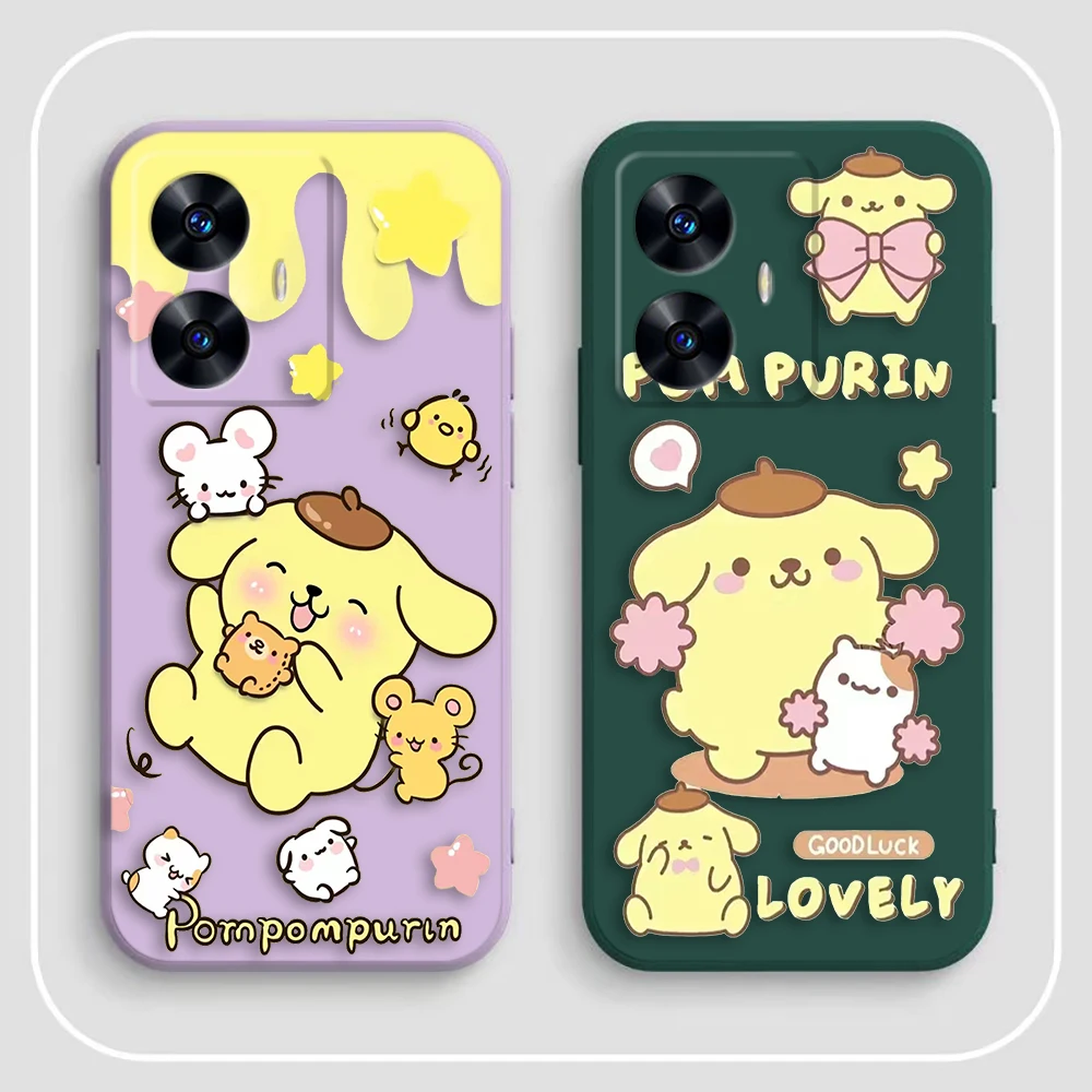 Чехол для телефона Cartoon Cute Pompom Purin Realme C65 C63 C53 C35 C55 C33 C30 C21Y C20 C12 C11 GT 2 XT NARAO 20 30 50 Case Funda