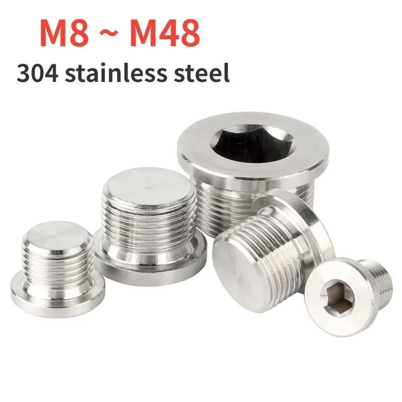 

BSP Metric Male Thread 304 Stainless Steel Hex Socket End Cap Flange Inner Hexagon Plug Oil Water Pipe Fitting