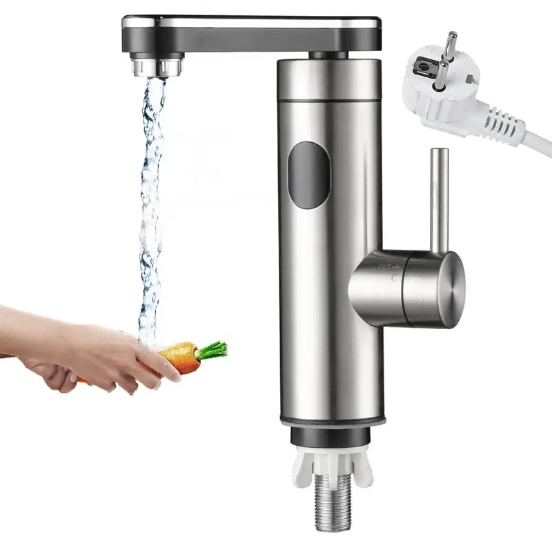 

Instant Hot Water Faucet 220V Bathroom Faucet Temperature Display 3300W Rotatable Heating Faucet Tankless Hot Cold Dual Control