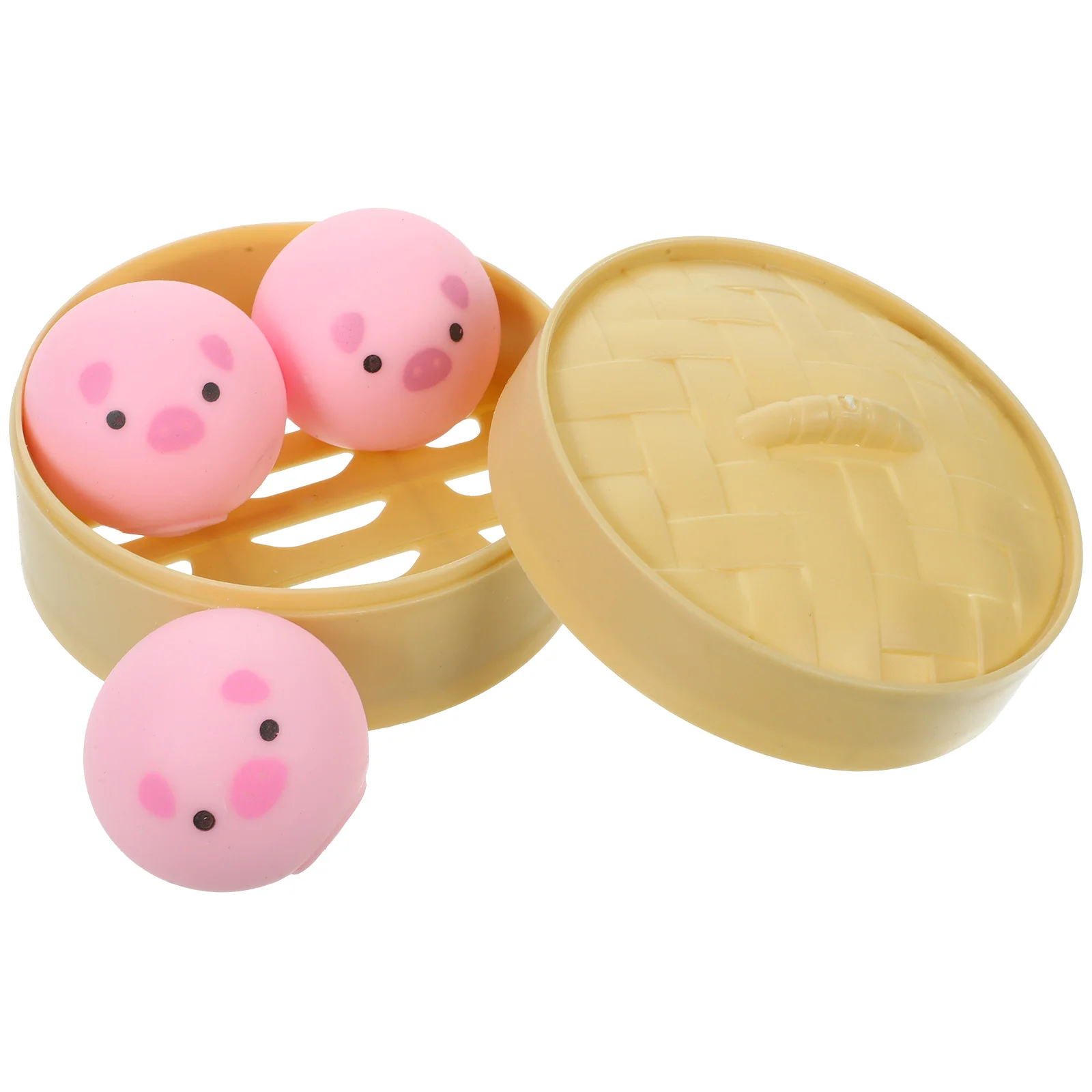 

1 Set of Fake Steamed Bun Toys Funny Fidget Toys Cartoon Sensory Toys Ball