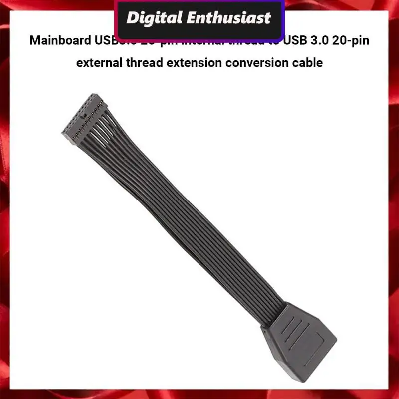 

Adapter 19pin 20pin Flat Cable Strip Black Female To Usb 3.0 Usb3.0 Mainboard Extension Cable Computer Peripherals Female To Usb