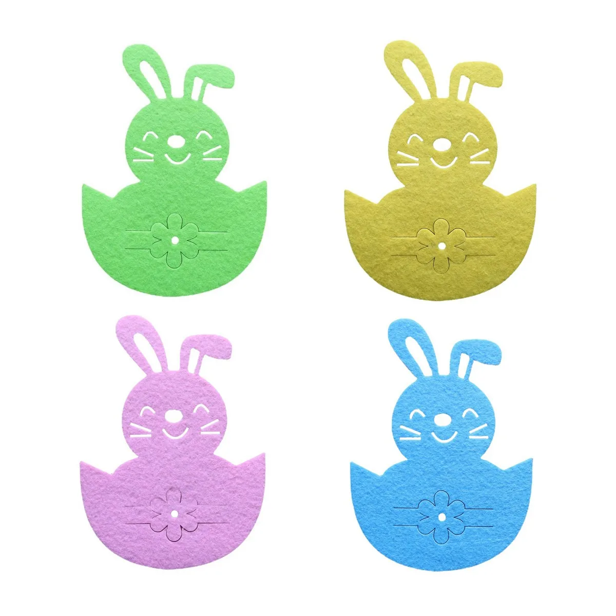 

Пасхальный кролик, войлочный держатель для столовых приборов, 4 шт.