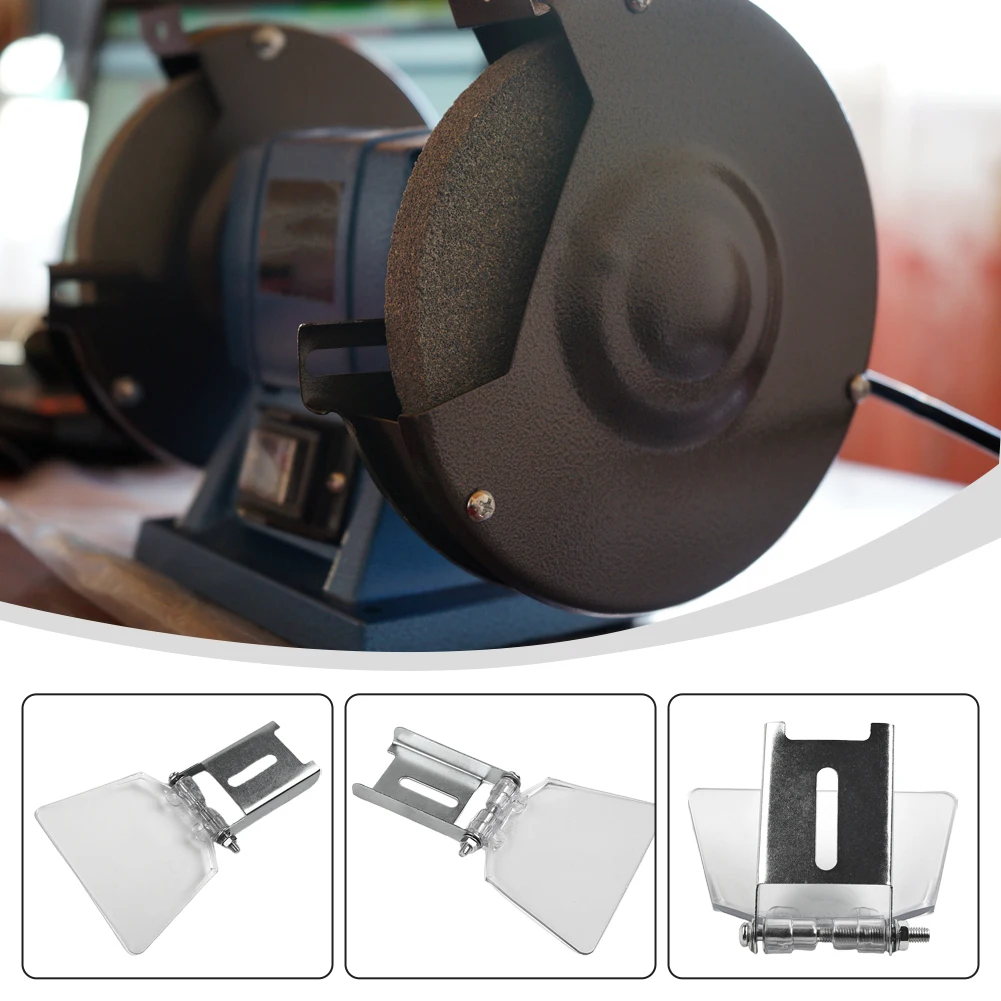 

9.7X6.8X1.4cm Tool Parts Eye Protection Grinder 2pcs Guard Bench Replacement Safety Shields Silver & Transparent