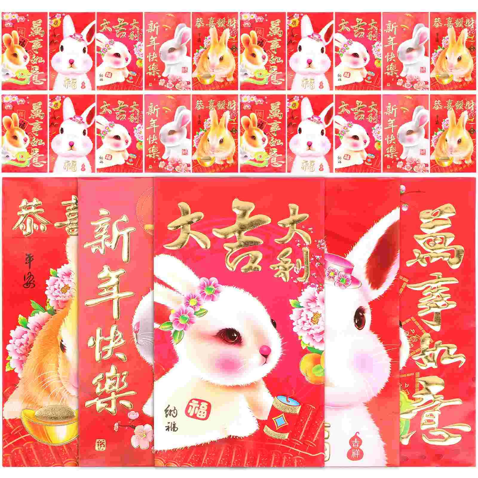 

Red Envelopes Year New Money Rabbit Packet Chinese Lucky Zodiac Cash Festival Spring Hongbao Pocket Gift Envelope Pocketssee
