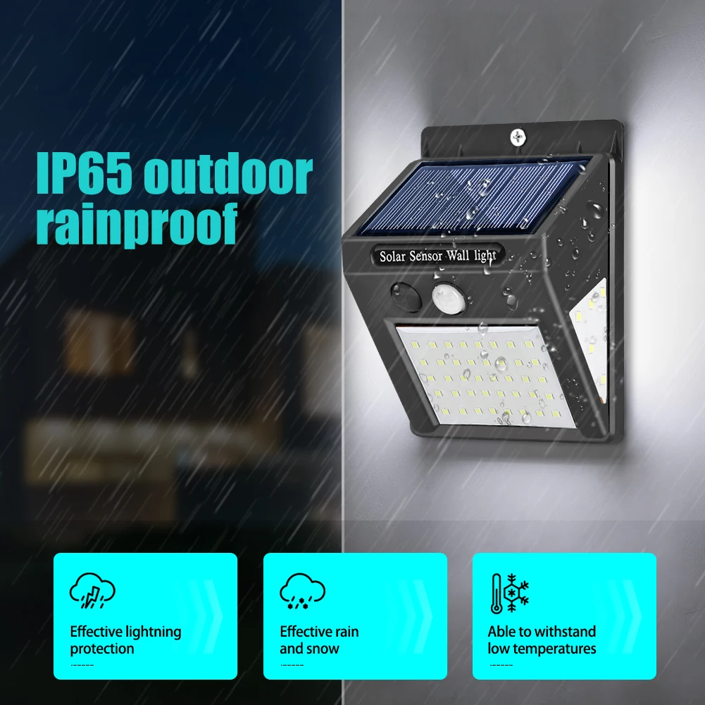 

Three-sided 50LED Solar Wall Lamp Outdoor Waterproof Motion Sensor Garden Porch Courtyard Driveway Security Light
