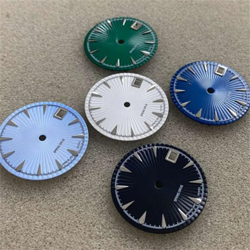 

2022 New 28.5mm GS Mechanical Dial 3/3.8/4.2 Position Real Nail Single Calendar Dial For NH35/ NH36/ 4R/ 7S Movement