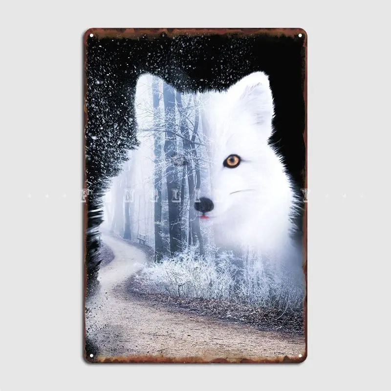 

Winter Fox Metal Sign Club Home Bar Cave Wall Decor Decoration Tin Sign Poster