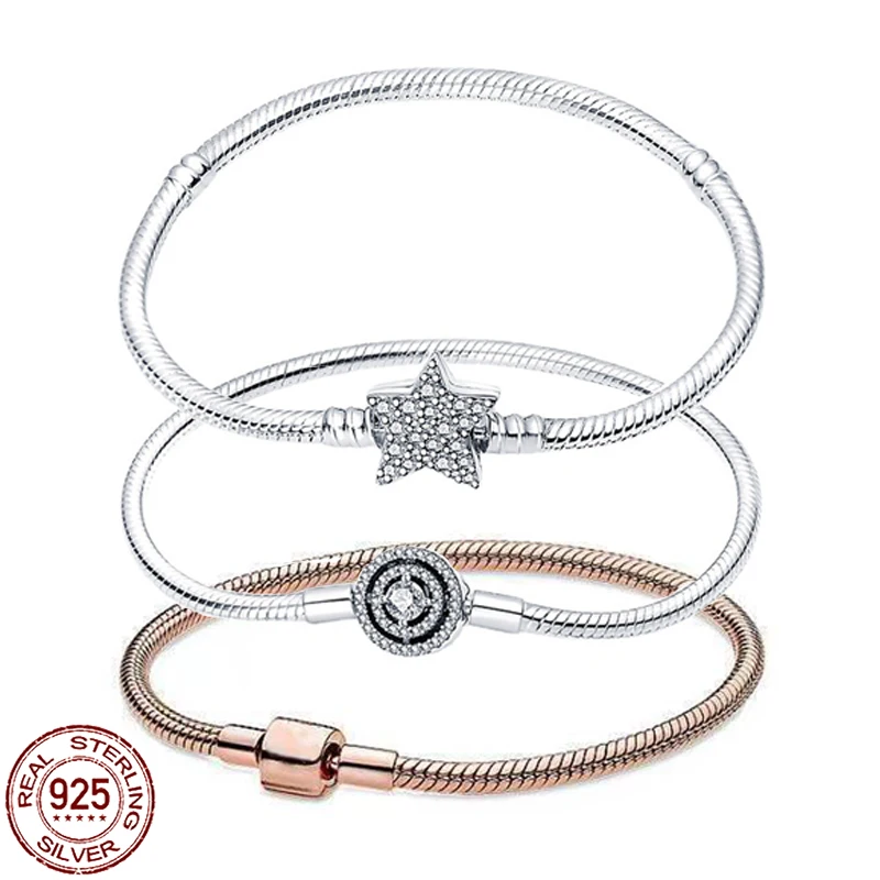 

Цепочка-змея из серебра 925 пробы, с Шармами