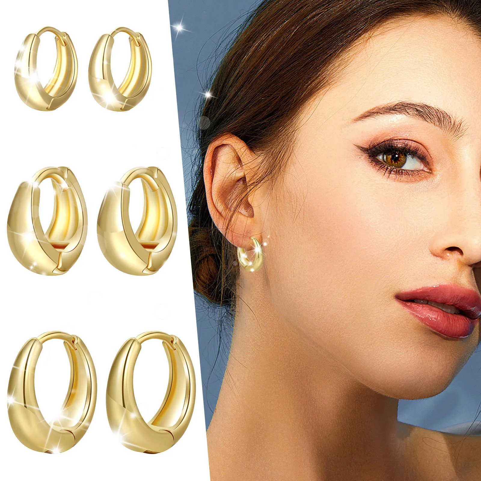 

Round Earrings For Teen Girls Minimalist Piercing Studs Trendy Earrings Silver Fashion Earrings